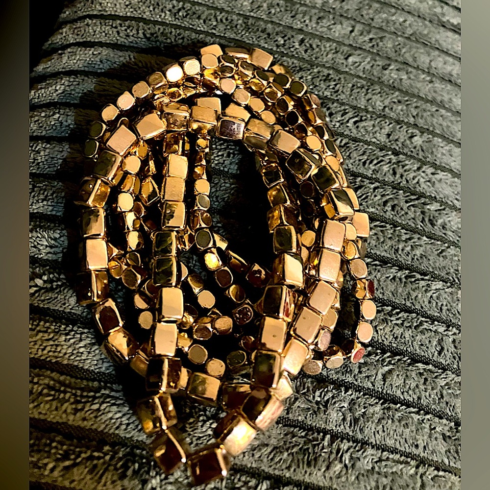 Elegant Gold Beaded Bracelet Set by Sashi - NWT